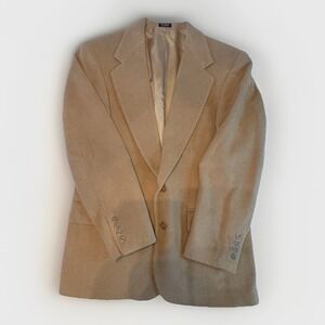 Robert Stock Sport Coat Mens 38R Tan Camel Blazer Two Button Single Vent Lined